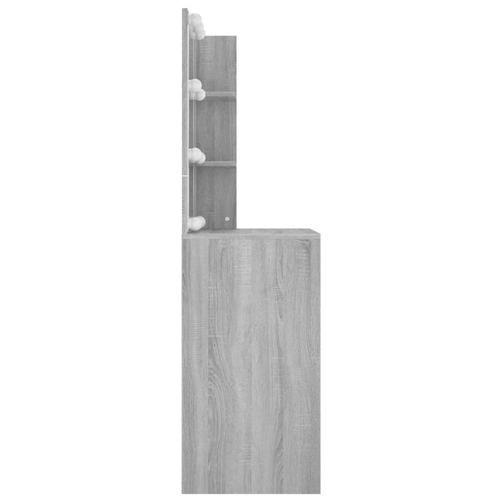 vidaXL Dressing Table with LED Grey Sonoma 60x40x140 cm 6