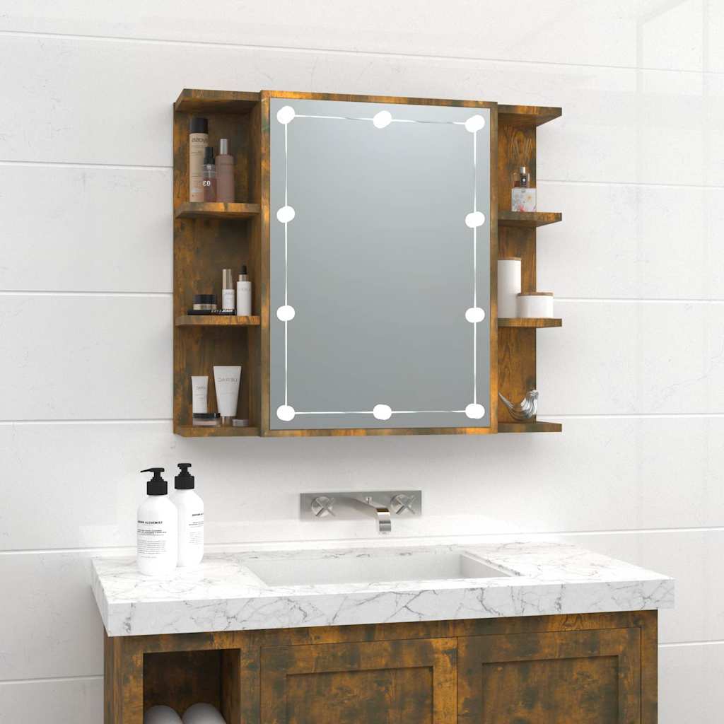 vidaXL Mirror Cabinet with LED 70x16.5x60 cm