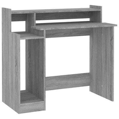 vidaXL Desk with LED Lights Grey Sonoma 97x45x90 cm Engineered Wood 3