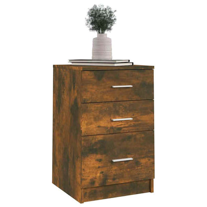 vidaXL Bed Cabinet Smoked Oak 40x40x63 cm Engineered Wood 4