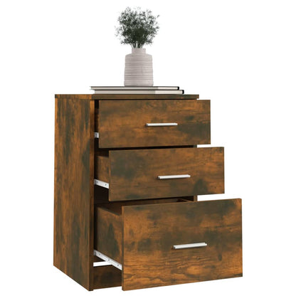 vidaXL Bed Cabinet Smoked Oak 40x40x63 cm Engineered Wood 5