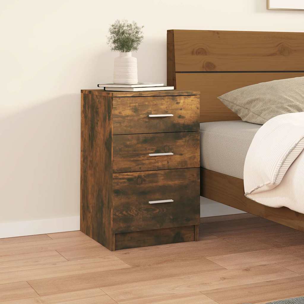 vidaXL Bed Cabinet Smoked Oak 40x40x63 cm Engineered Wood 1