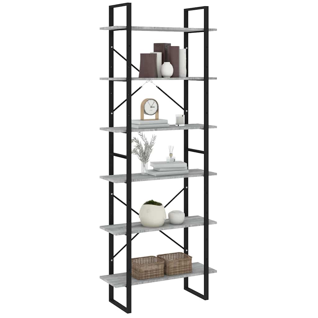 vidaXL High Cabinet Grey Sonoma 80x30x210 cm Engineered Wood 4