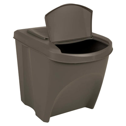 vidaXL Stackable Garbage Bin Boxes 3 pcs Grey 75 L Polypropylene 3