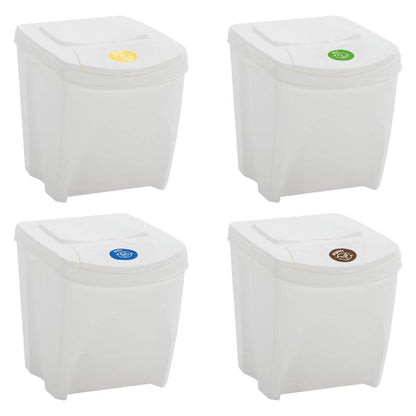Stackable Garbage Bin Boxes 75 L Polypropylene White 4