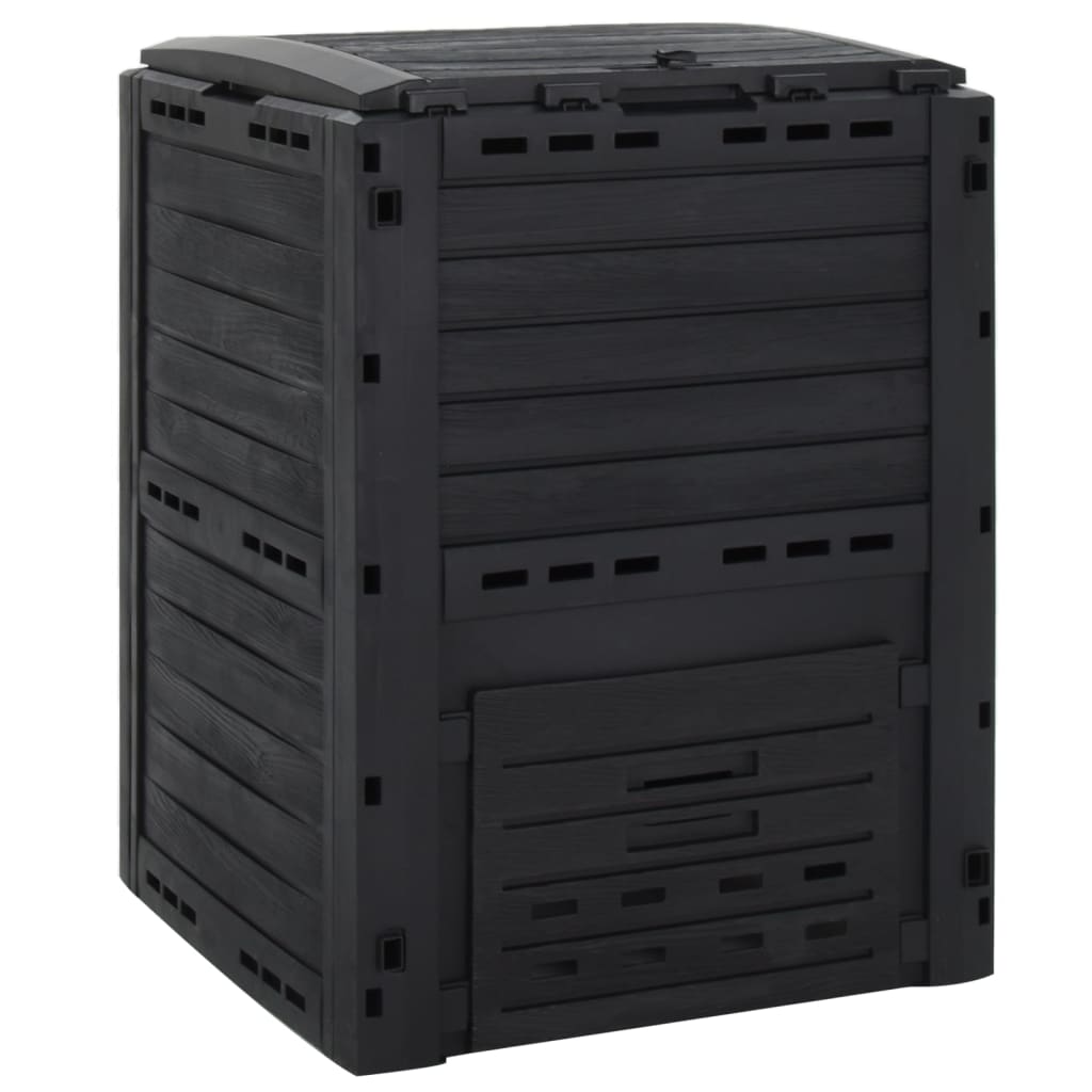 vidaXL Garden Composter Black 280 L Polypropylene 1