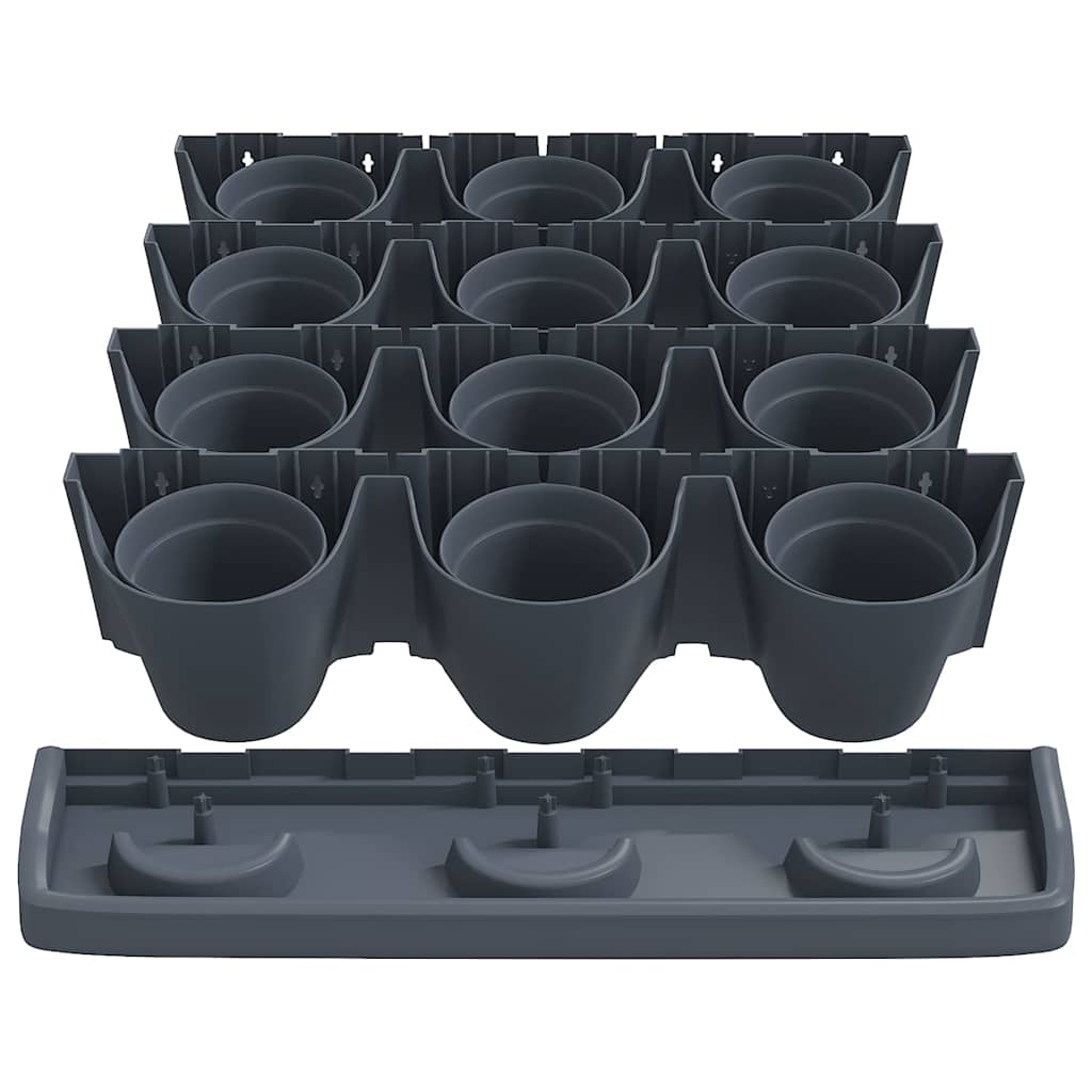vidaXL Garden Plant Set | Anthracite | Polypropylene | Large 4