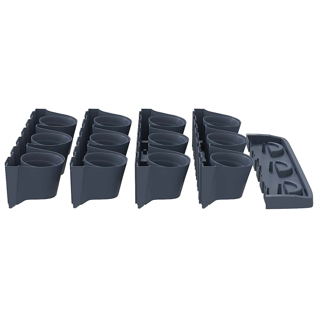 vidaXL Garden Plant Set | Anthracite | Polypropylene | Large 5