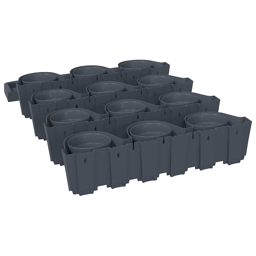 vidaXL Garden Plant Set | Anthracite | Polypropylene | Large 6