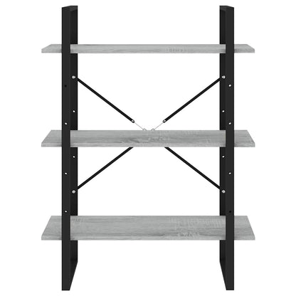 vidaXL 5-Tier Book Cabinet Grey Sonoma 80x30x175 cm Engineered Wood 6
