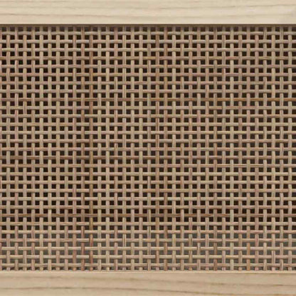 vidaXL TV Cabinet White 80x30x40 cm Solid Wood Pine and Natural Rattan 6