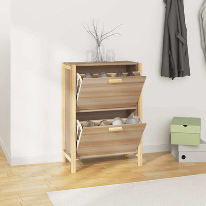 vidaXL Shoe Cabinet | White | Engineered wood, solid pine wood | Medium 1
