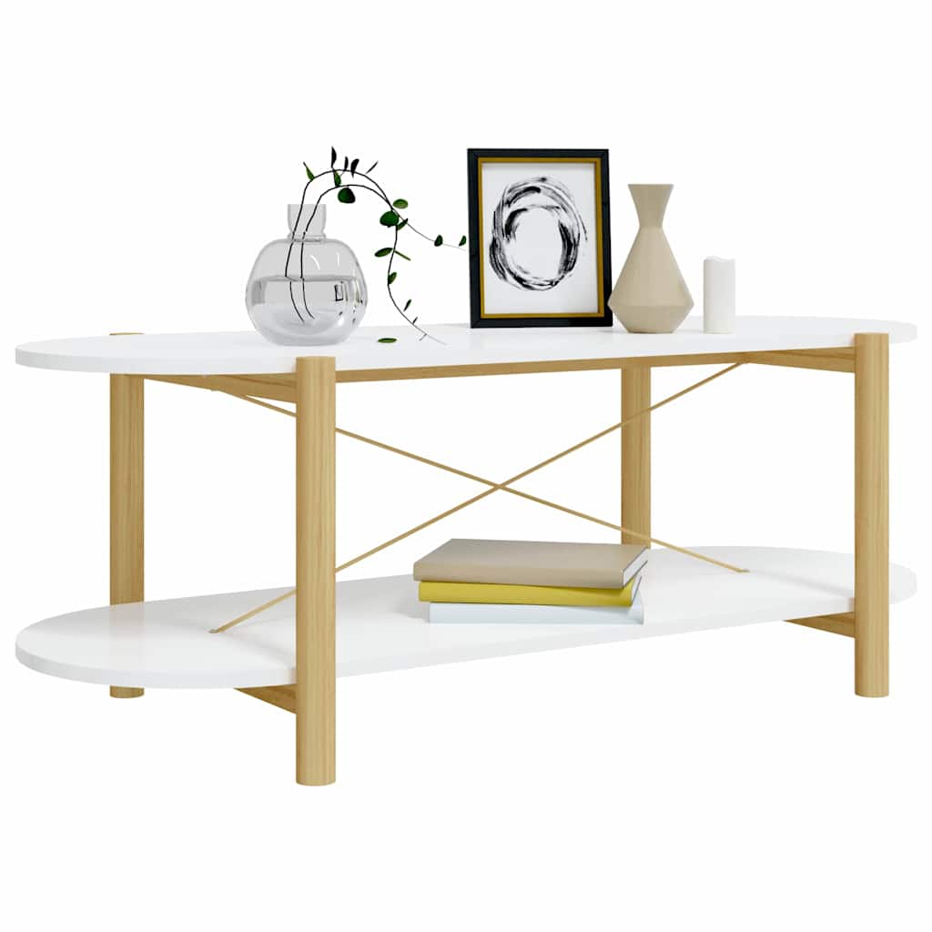 vidaXL Coffee Table White 110x48x40 cm Engineered Wood 4