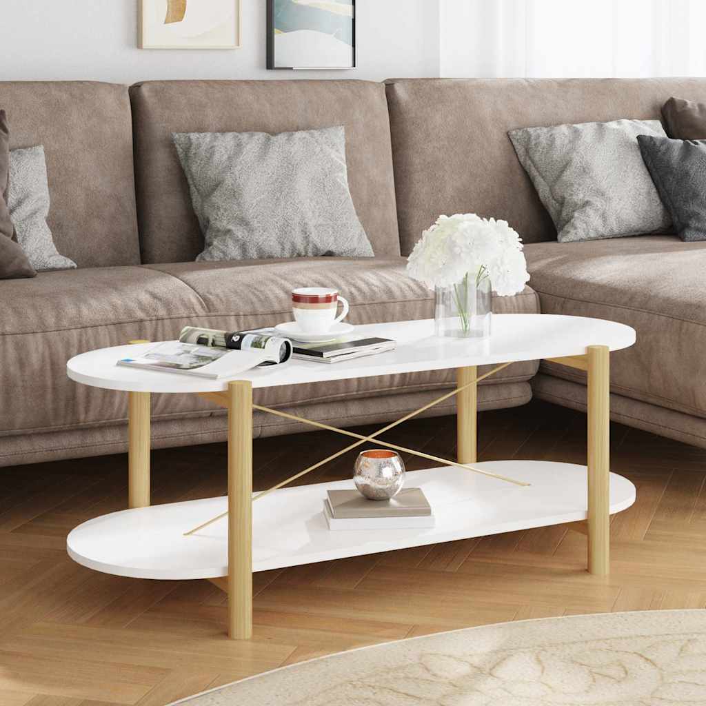 vidaXL Coffee Table White 110x48x40 cm Engineered Wood 1
