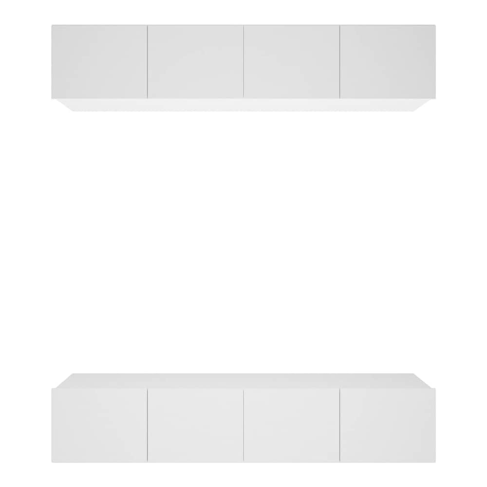 4 Piece Wall-mounted TV Cabinet Set 100x30x30 cm White 80 cm