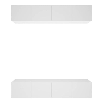 4 Piece Wall-mounted TV Cabinet Set 100x30x30 cm White 80 cm