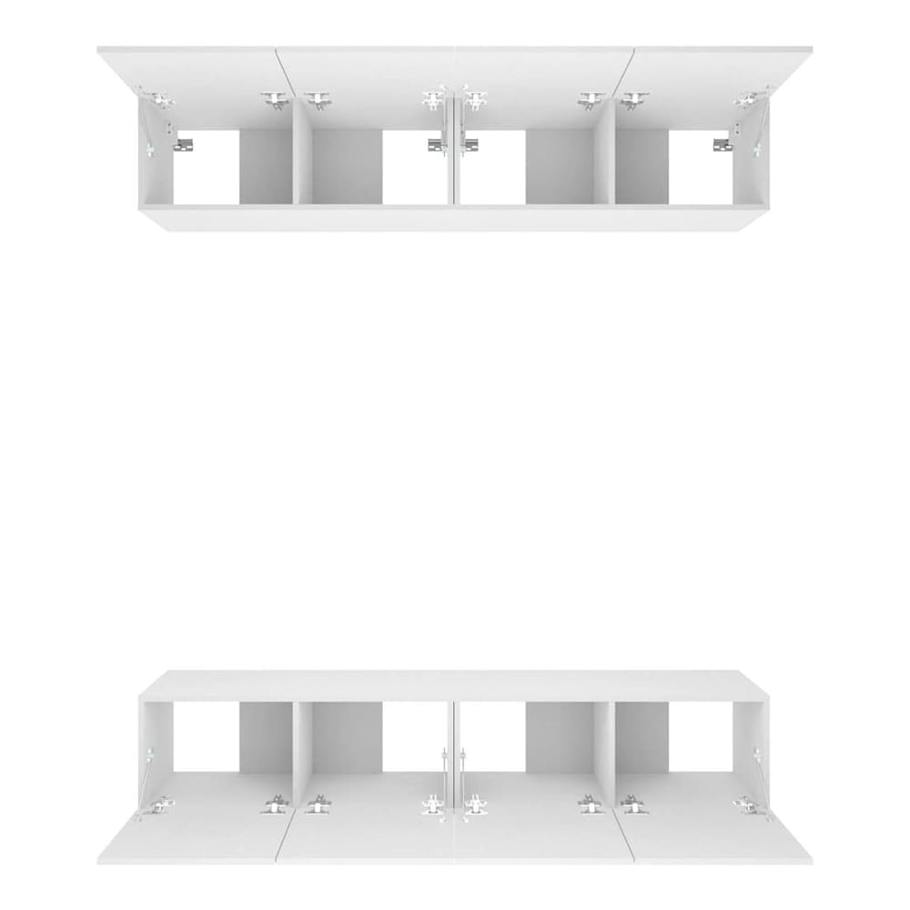 4 Piece Wall-mounted TV Cabinet Set 100x30x30 cm White 80 cm