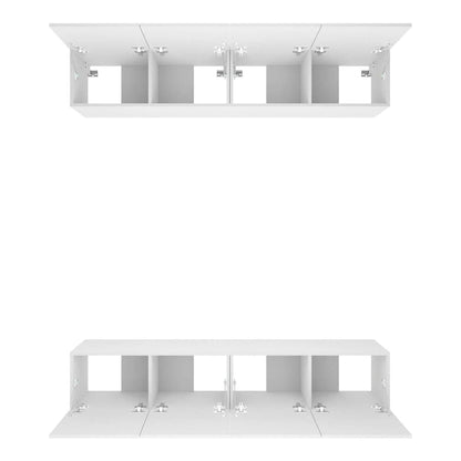 4 Piece Wall-mounted TV Cabinet Set 100x30x30 cm White 80 cm