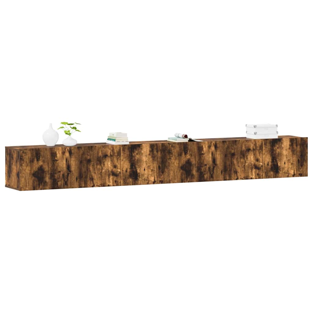 vidaXL 3 Piece TV Cabinet Set Smoked Oak Engineered Wood 3