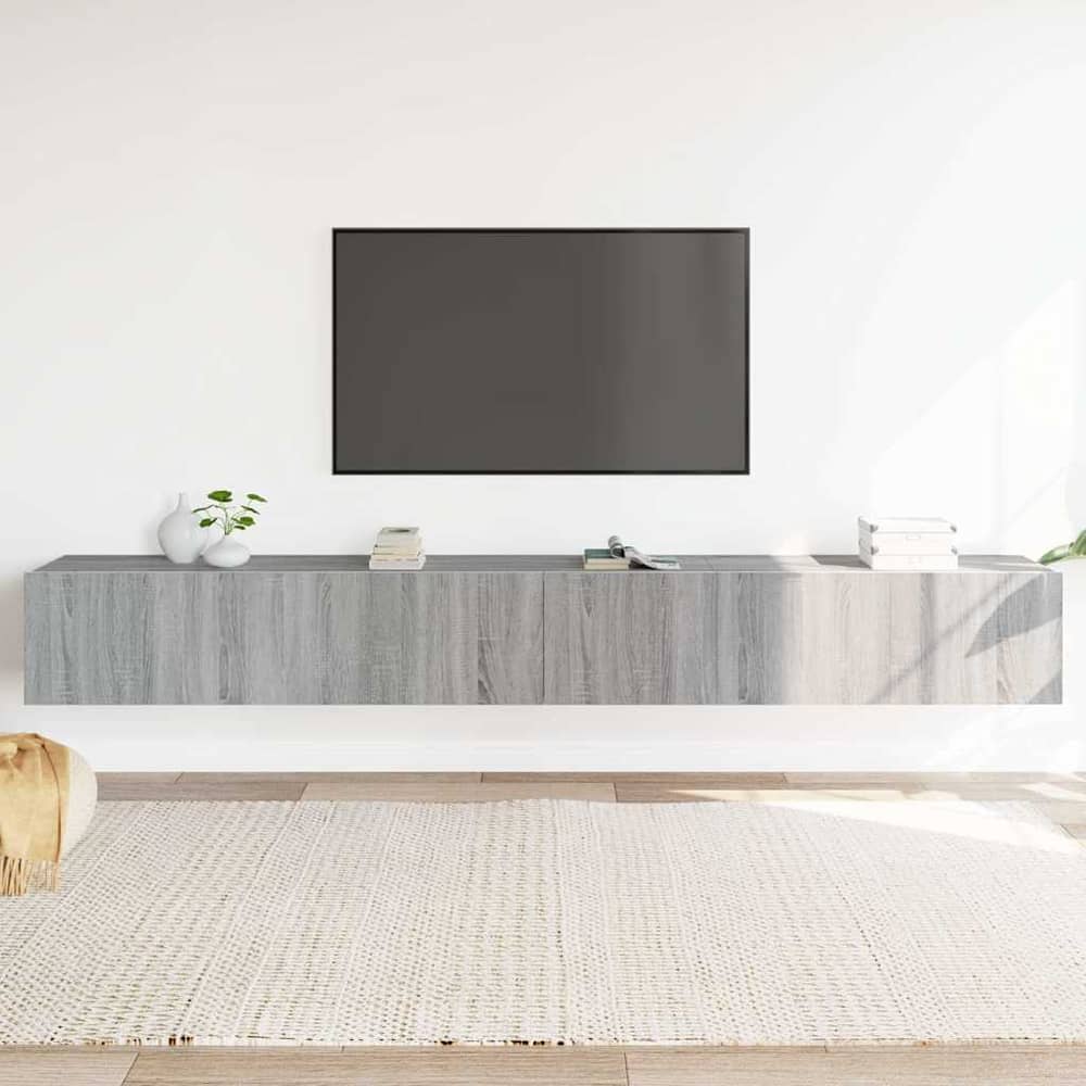 3 Piece TV Cabinet Set Engineered Wood Width 80 cm Grey sonoma