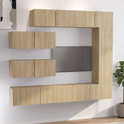 7 Piece TV Cabinet Set Engineered Wood Width 100 cm Sonoma oak