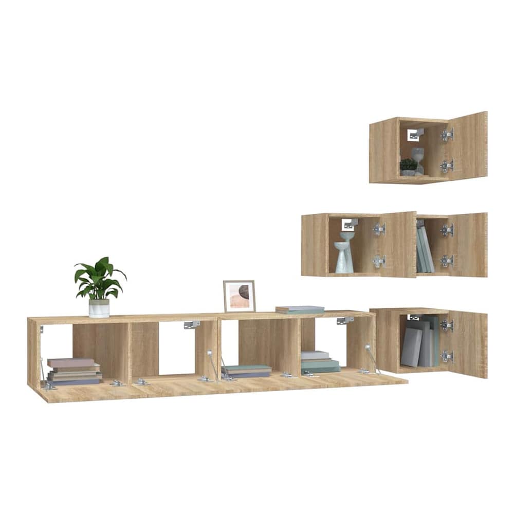 Wall-mounted TV Cabinet Engineered Wood Sonoma oak