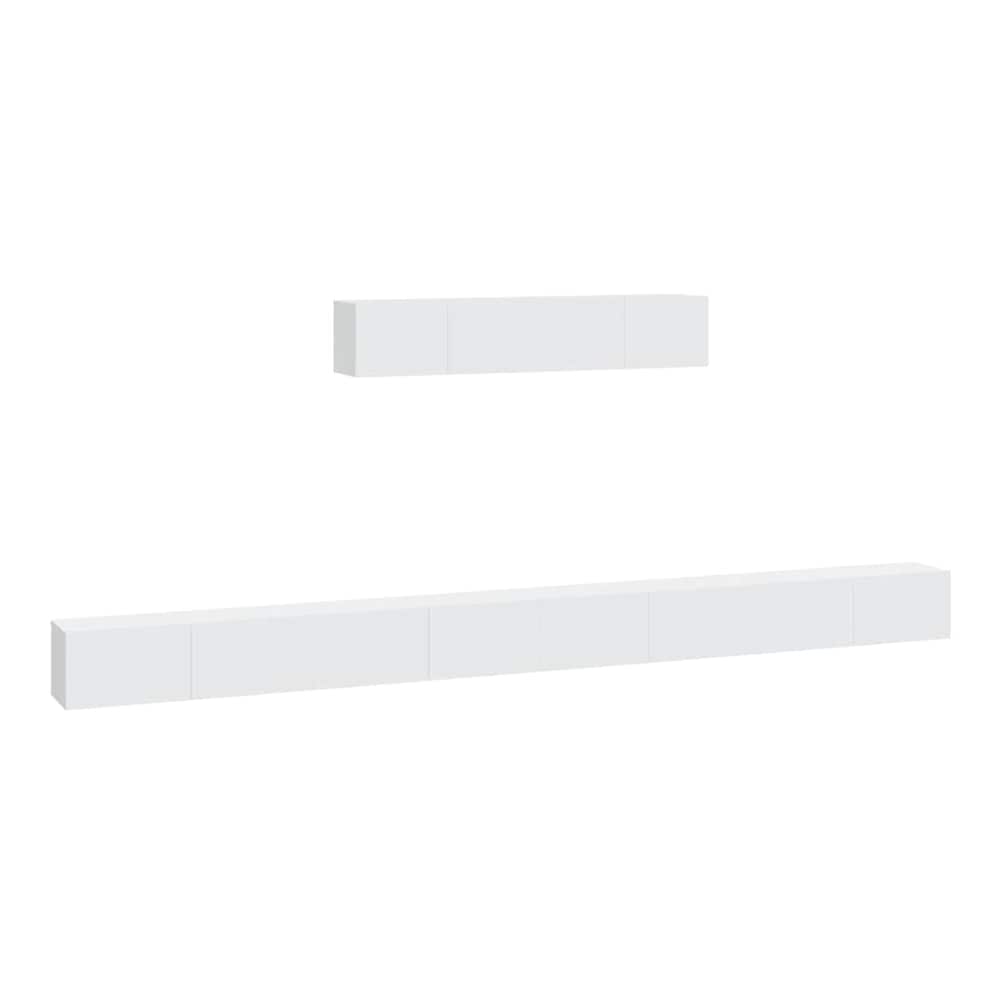6 Piece TV Cabinet Set Engineered Wood White 100 cm