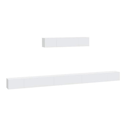 6 Piece TV Cabinet Set Engineered Wood White 100 cm