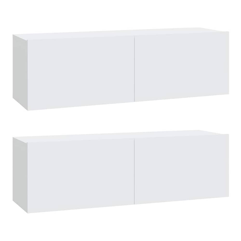 6 Piece TV Cabinet Set Engineered Wood White 100 cm