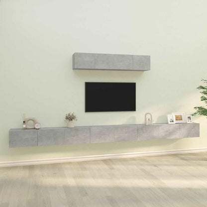 6 Piece TV Cabinet Set Engineered Wood Concrete grey 100 cm