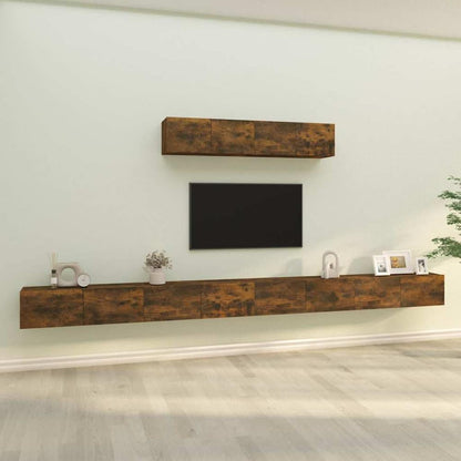 6 Piece TV Cabinet Set Engineered Wood Smoked oak 100 cm