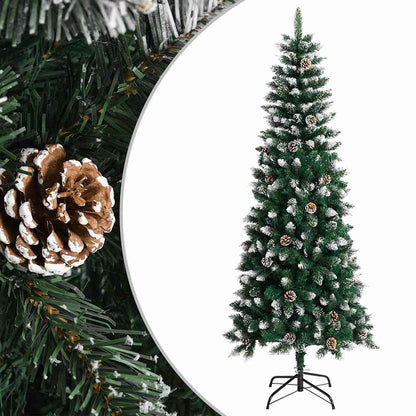 vidaXL Artificial Christmas Tree with Stand Green 210 cm PVC 1