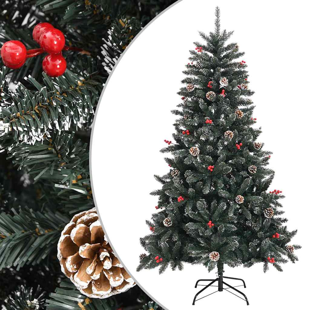 vidaXL Artificial Christmas Tree with Stand Green 150 cm PVC 1