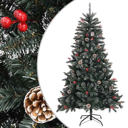 vidaXL Artificial Christmas Tree with Stand Green 150 cm PVC 1