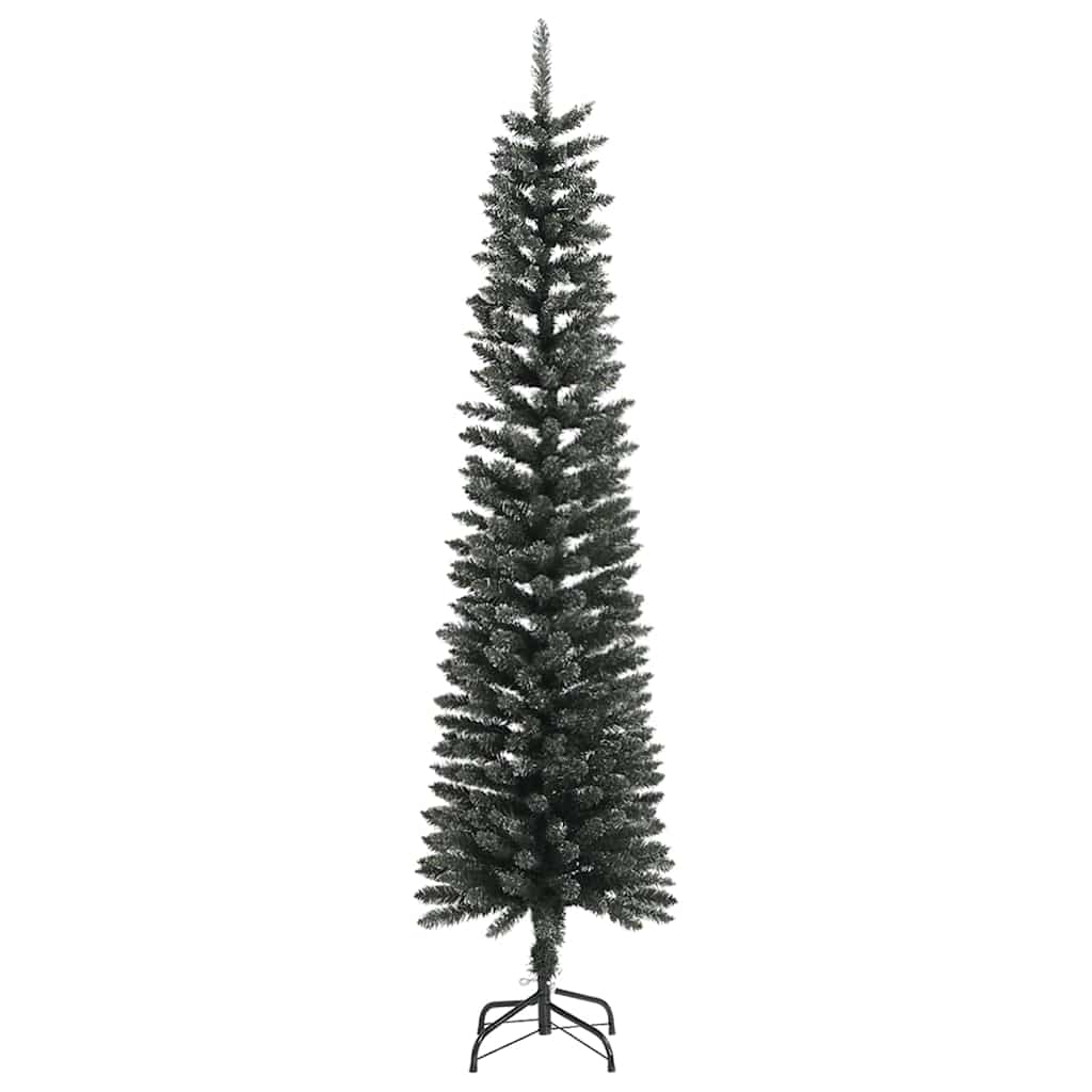vidaXL Artificial Slim Christmas Tree with Stand Green 210 cm PVC 2
