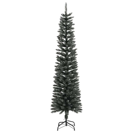 vidaXL Artificial Slim Christmas Tree with Stand Green 210 cm PVC 2