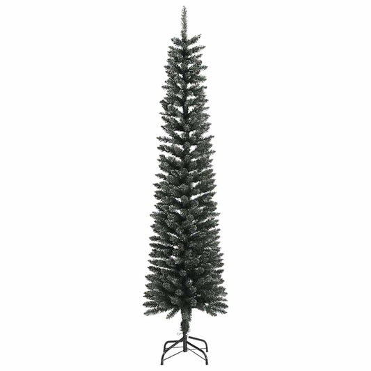 vidaXL Artificial Slim Christmas Tree with Stand Green 240 cm PVC 2