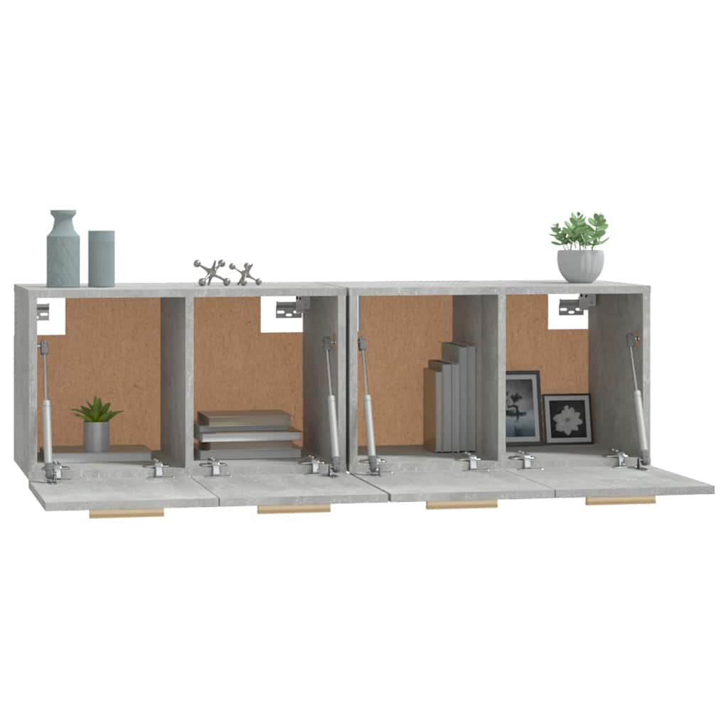 vidaXL Wall Cabinets 2 pcs Concrete Grey 60x36.5x35 cm Engineered Wood 5