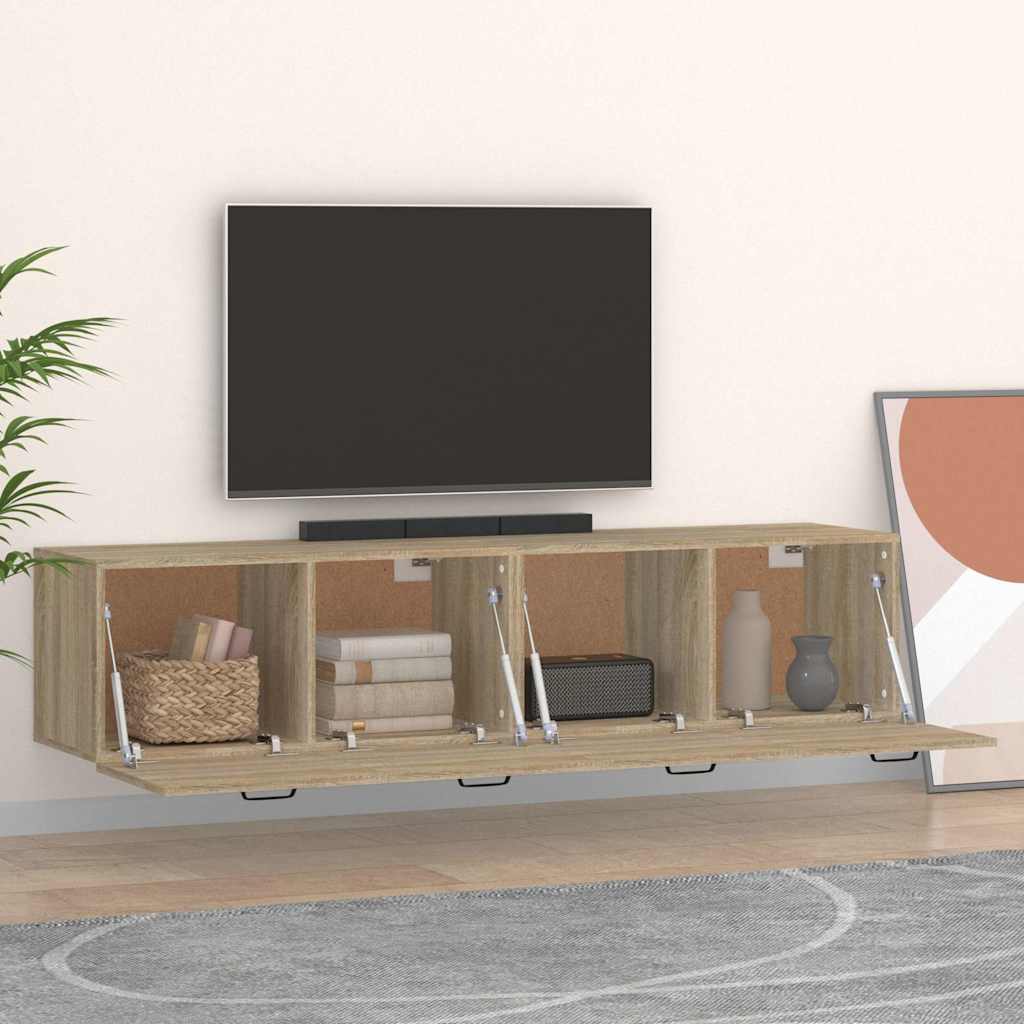 Wall Cabinets 2 pcs 60x36,5x35 cm Engineered Wood Depth 36.5 cm Sonoma oak