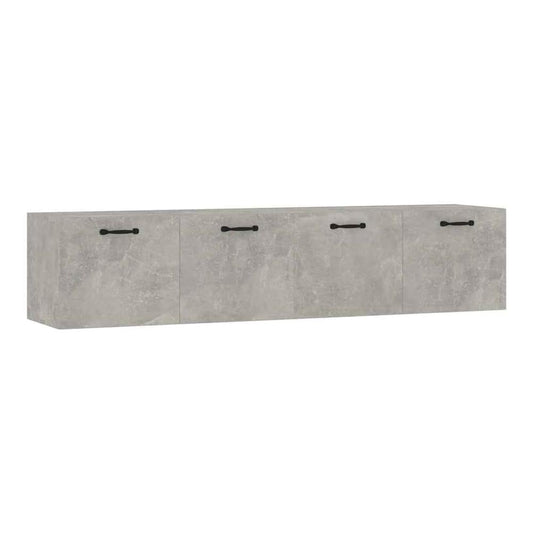 Wall Cabinets 2 pcs 60x36,5x35 cm Engineered Wood Depth 36.5 cm Concrete grey