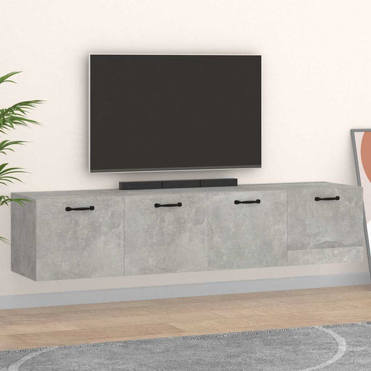 Wall Cabinets 2 pcs 60x36,5x35 cm Engineered Wood Depth 36.5 cm Concrete grey