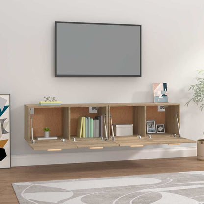 Wall Cabinets 2 pcs 80x35x36.5 cm Engineered Wood Sonoma oak