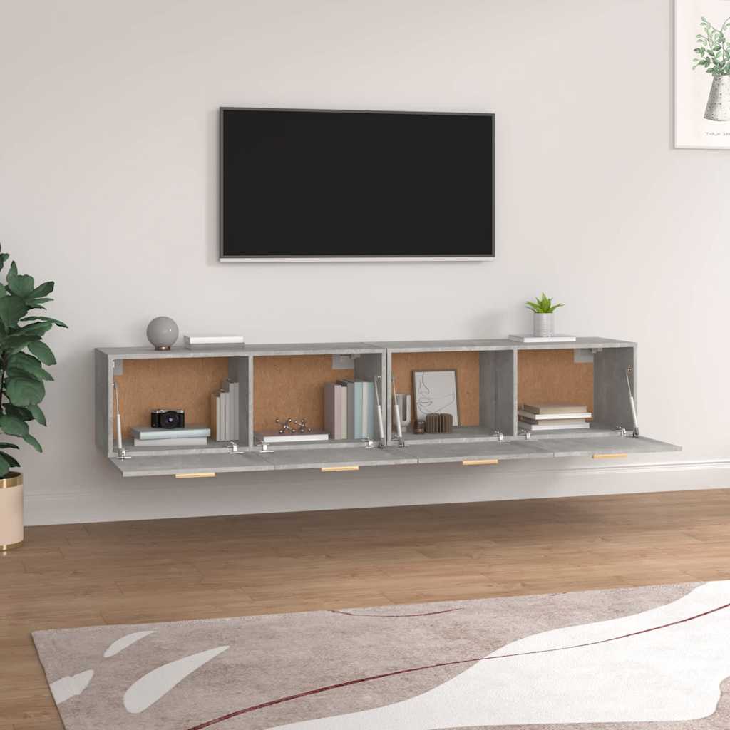 vidaXL Wall Cabinets 2 pcs Concrete Grey 100x36.5x35 cm Engineered Wood 3