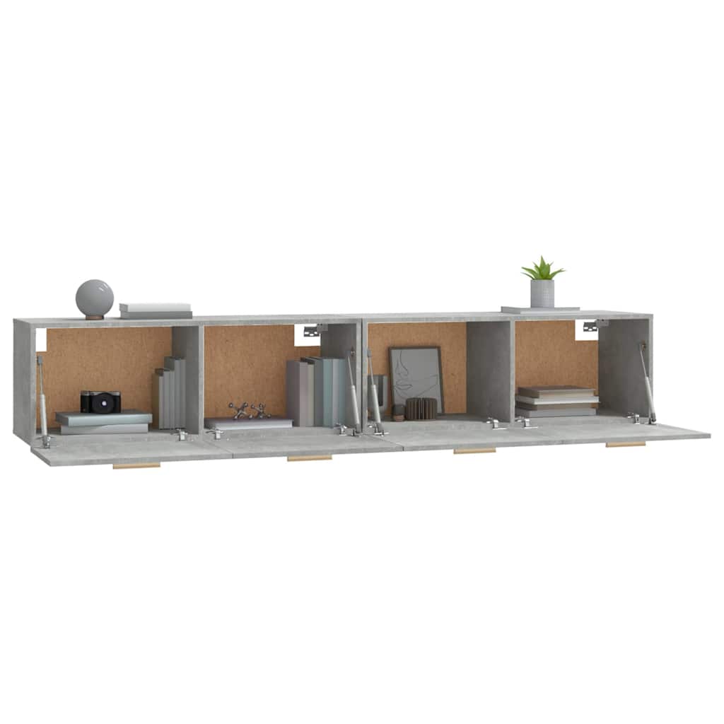 vidaXL Wall Cabinets 2 pcs Concrete Grey 100x36.5x35 cm Engineered Wood 4