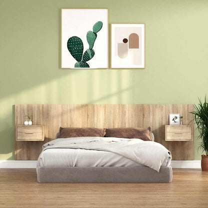 Bed Headboard with Cabinets Engineered Wood One Drawer Sonoma oak