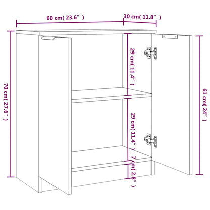 Sideboards 2 pcs 60x30x70 cm Engineered Wood White
