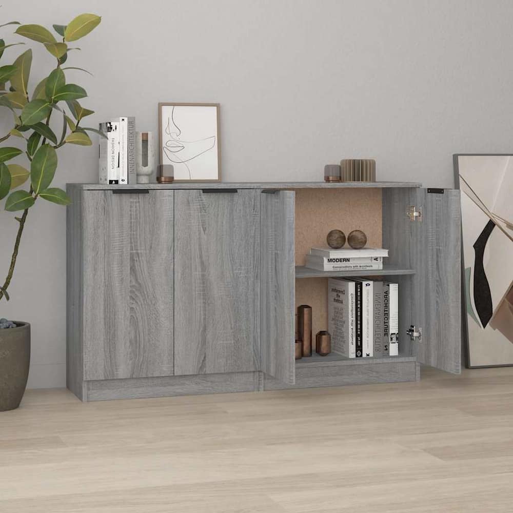 Sideboards 2 pcs 60x30x70 cm Engineered Wood Grey sonoma