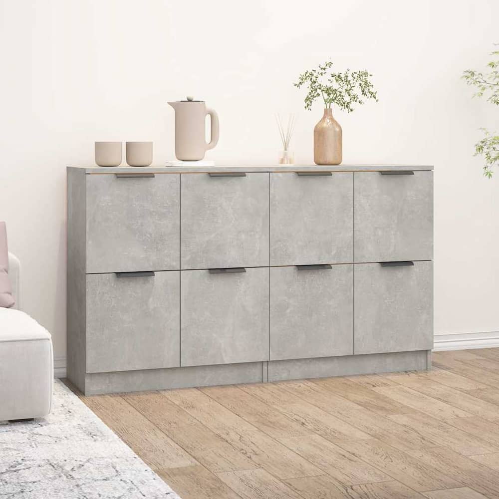 Sideboards 2 pcs 60x30x70 cm Engineered Wood Concrete grey