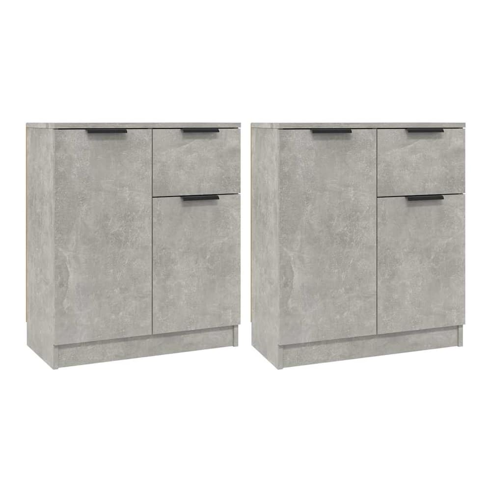 Sideboards 2 pcs 60x30x70 cm Engineered Wood Concrete grey