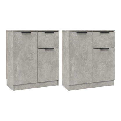 Sideboards 2 pcs 60x30x70 cm Engineered Wood Concrete grey